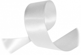 фото Сатиновая лента с тканым краем 35мм х 200 м, белая